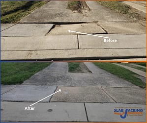 Eric Huber Before And After sidewalk leveling - Bel Air, MD | Harford County Sidewalk Repair